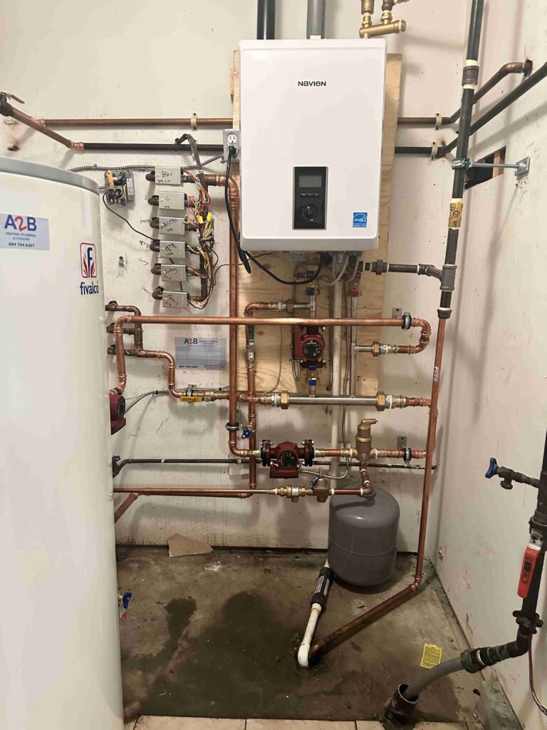 boiler and storage tank installation